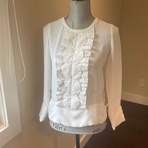 Kate Spade white ruffled blouse